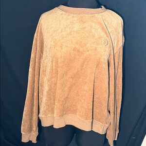 Vintage Liz Claiborne Plush Scoopneck Sweater in Camel Tan